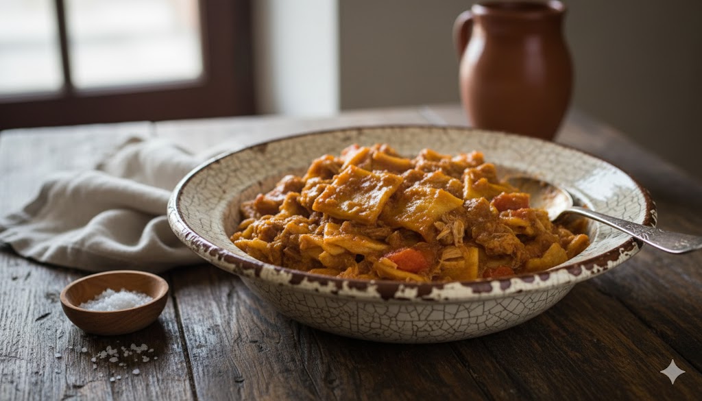 Gazpacho manchego servido