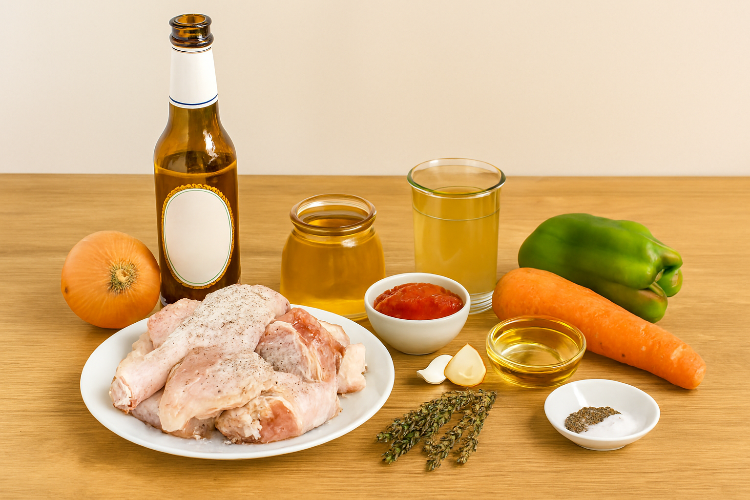 Ingredientes Pollo a la Cerveza
