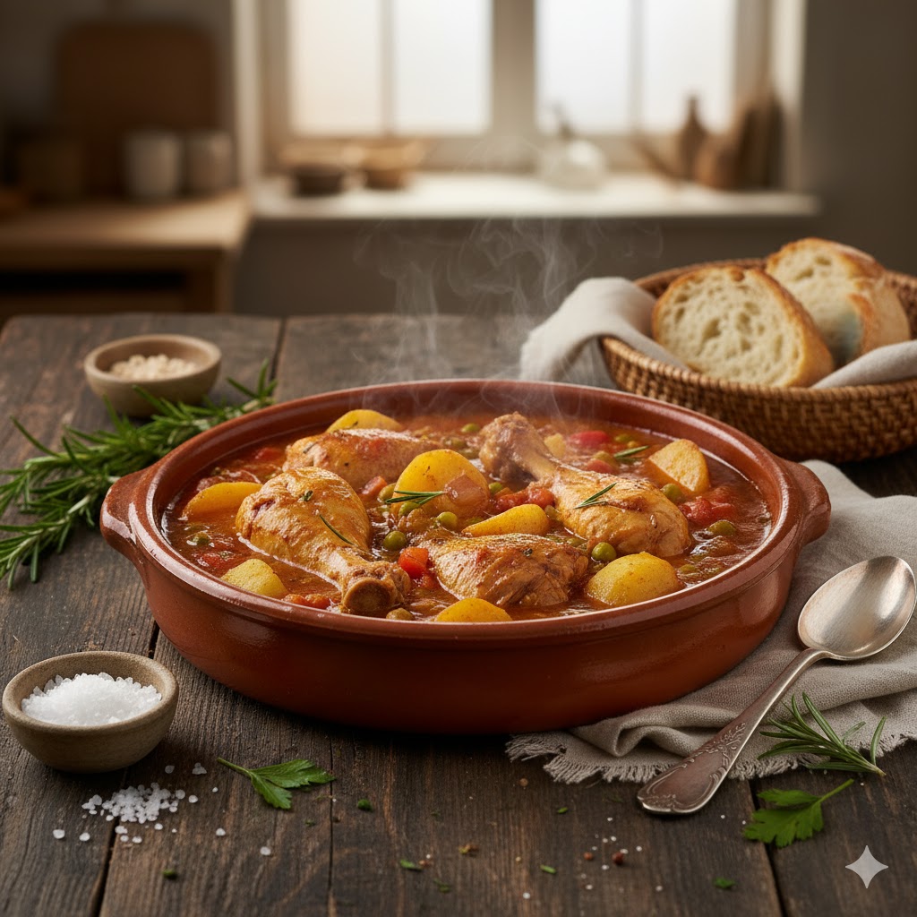 Pollo Guisado con Patatas servido
