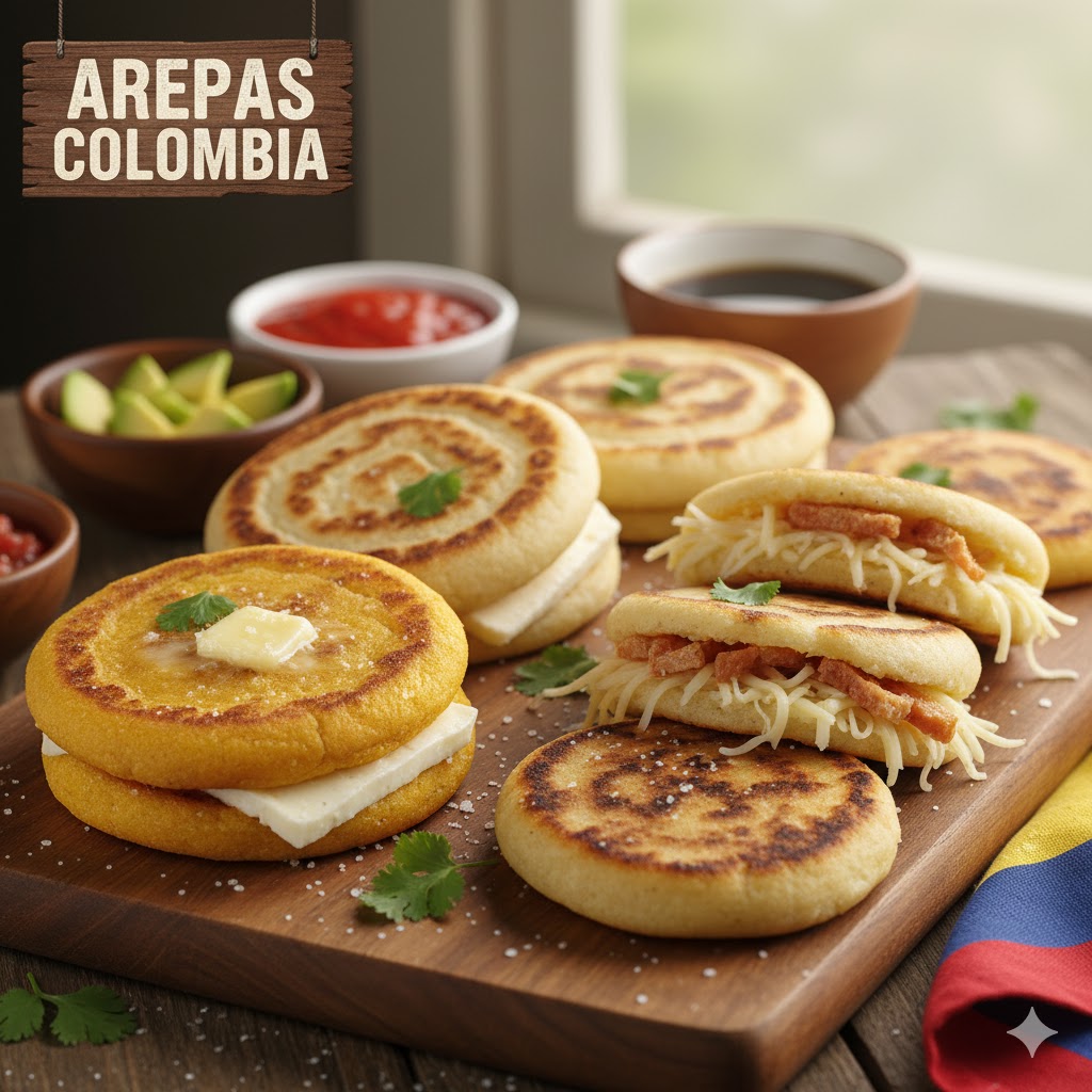Arepas colombianas servidas