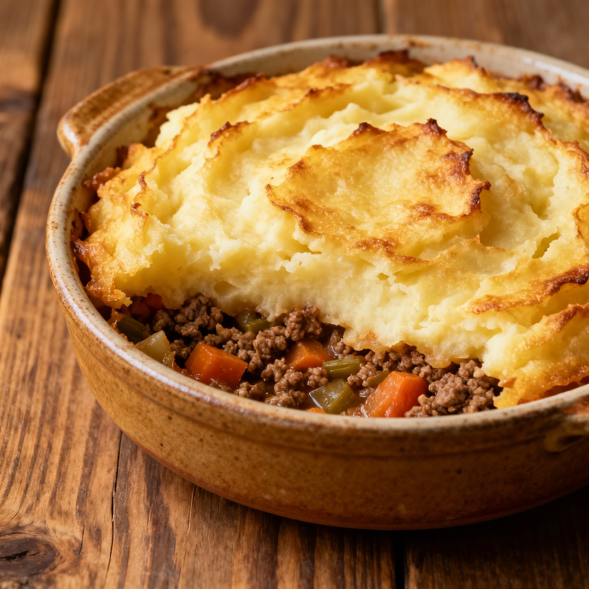 Shepherd’s Pie tradicional con puré gratinado