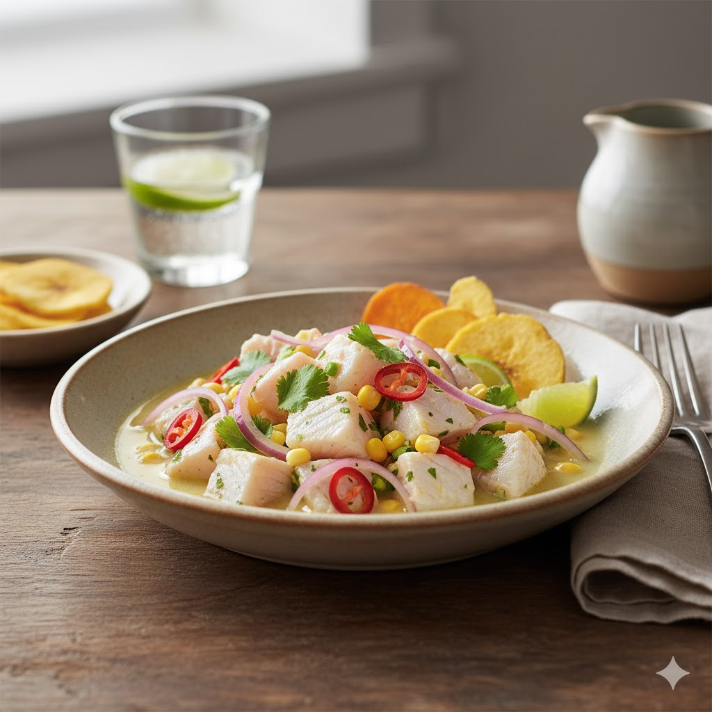 Ceviche de Lubina servido