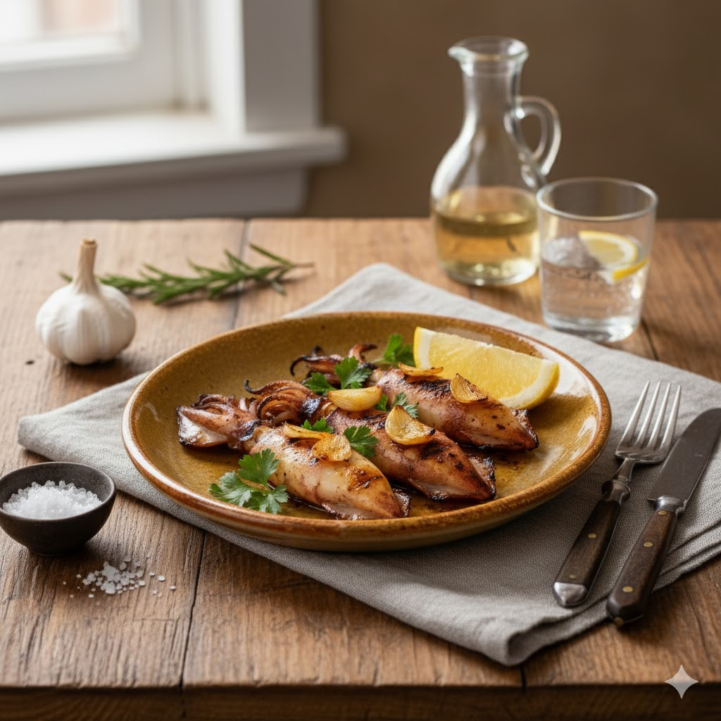 Chipirones a la Plancha servidos