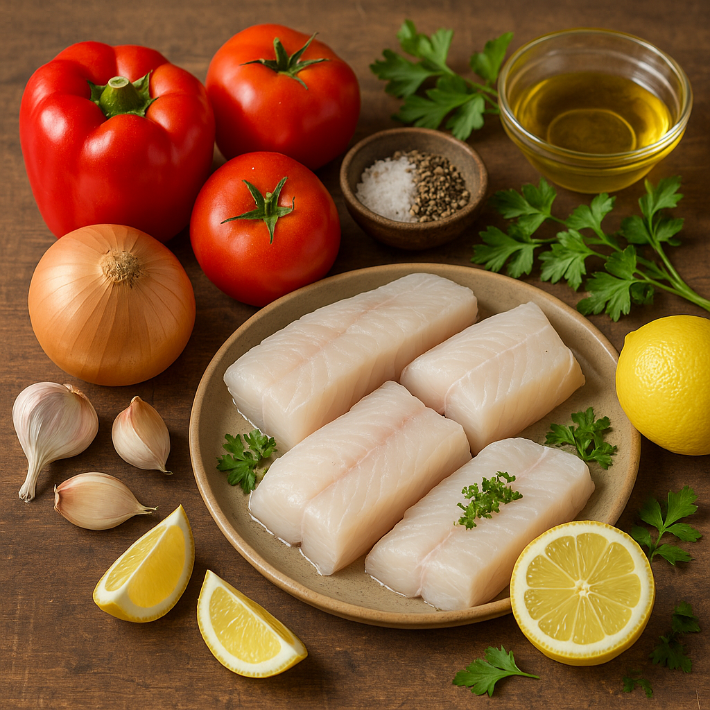 Ingredientes merluza al horno