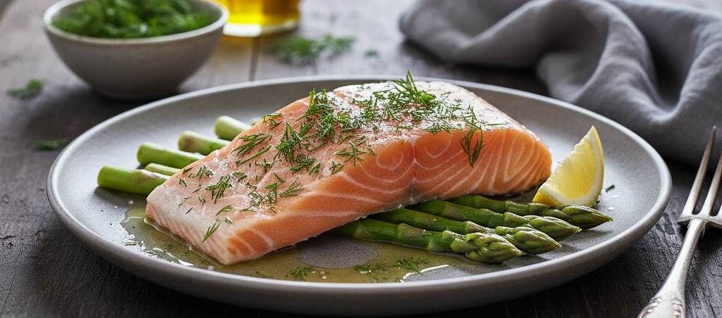 Salmón confitado a 50 °C con eneldo