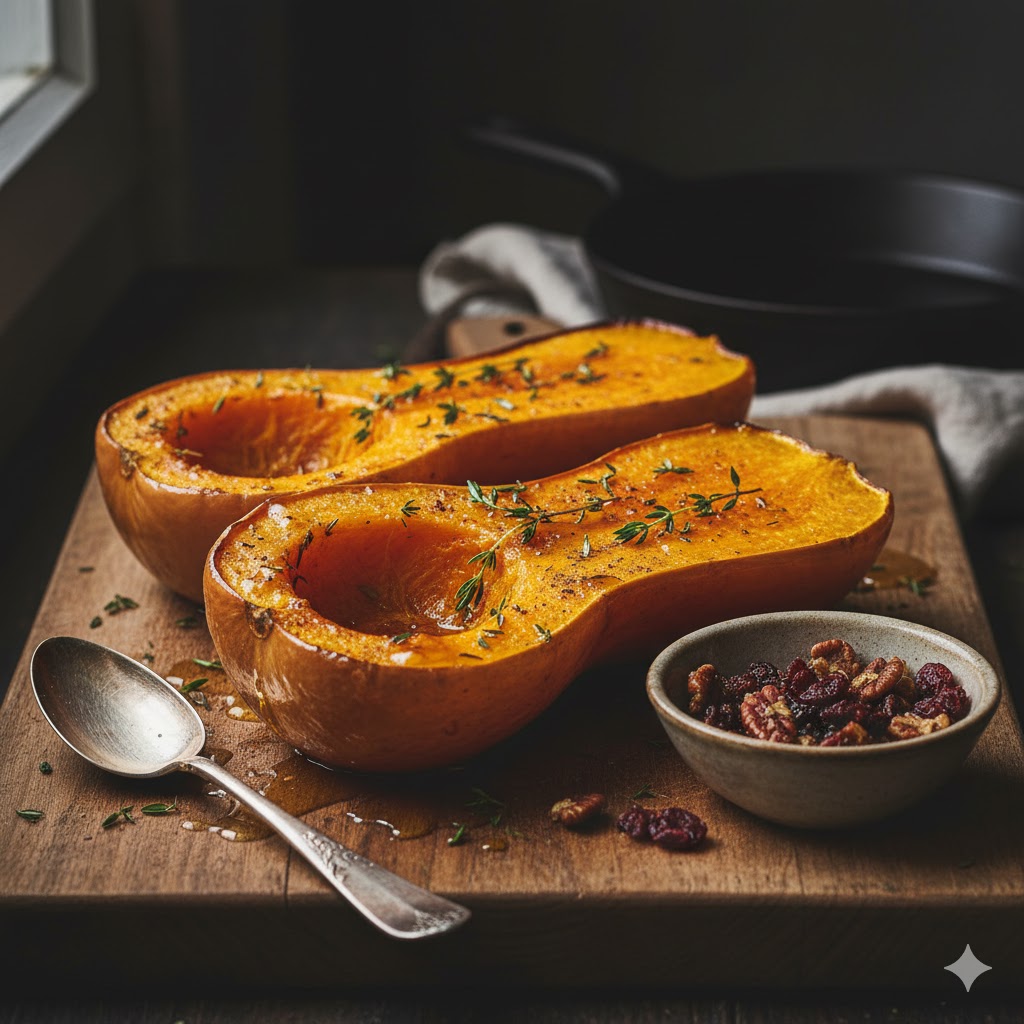 [translate:Calabaza al horno postre servida]