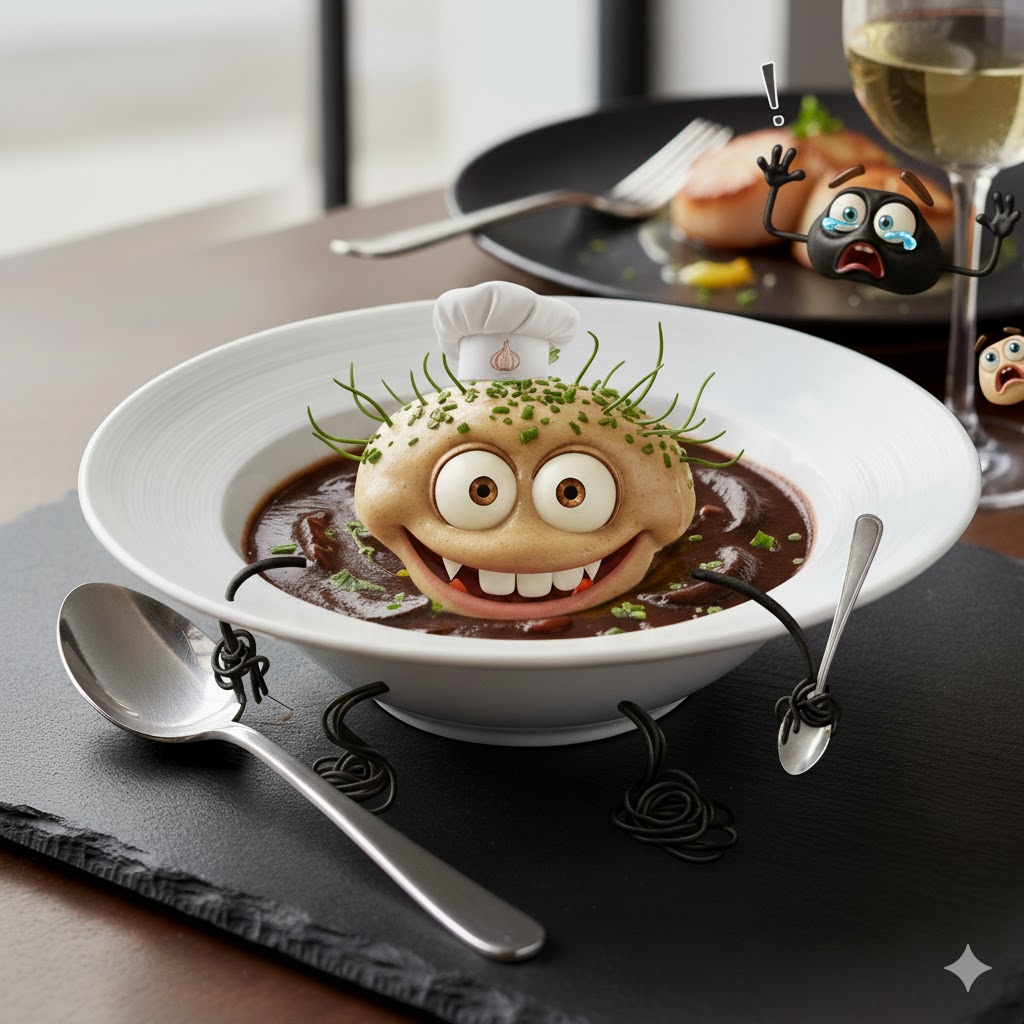 Salsa Ajo Negro servida