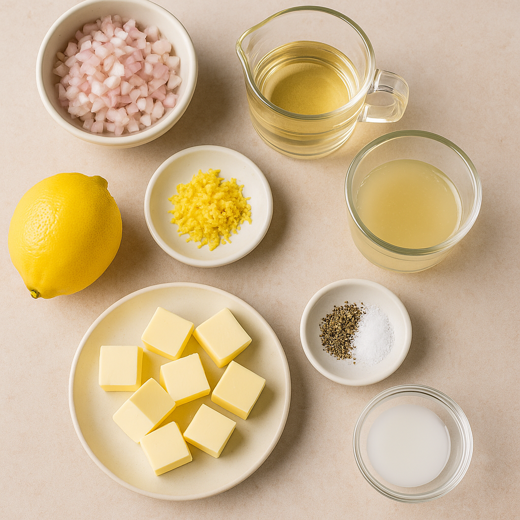 Ingredientes para salsa de limón