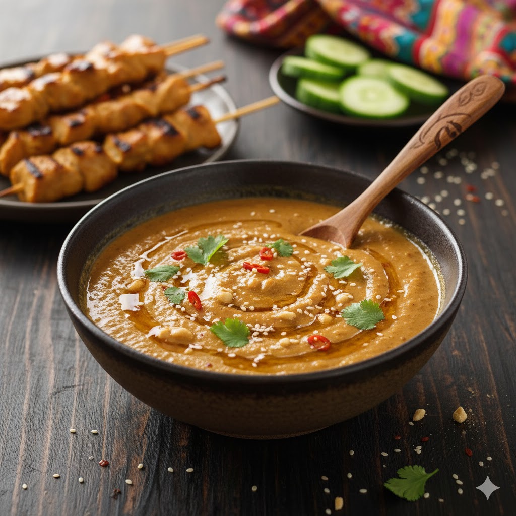 Salsa de cacahuete lista para servir