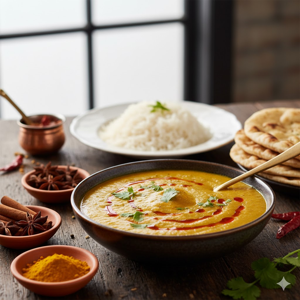 Salsa de curry lista