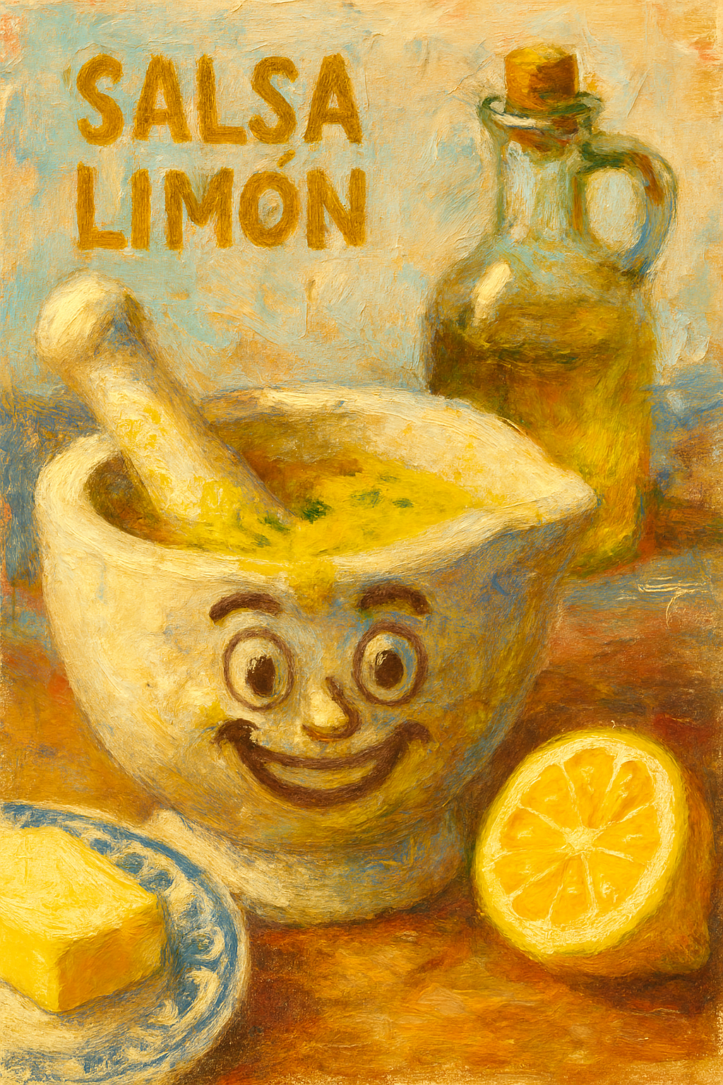 Salsa de limón servida