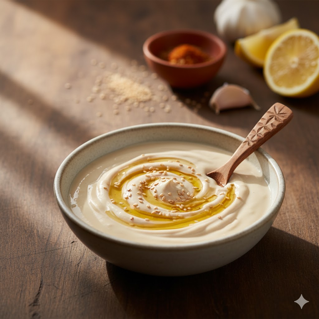 Tarro de tahini casero
