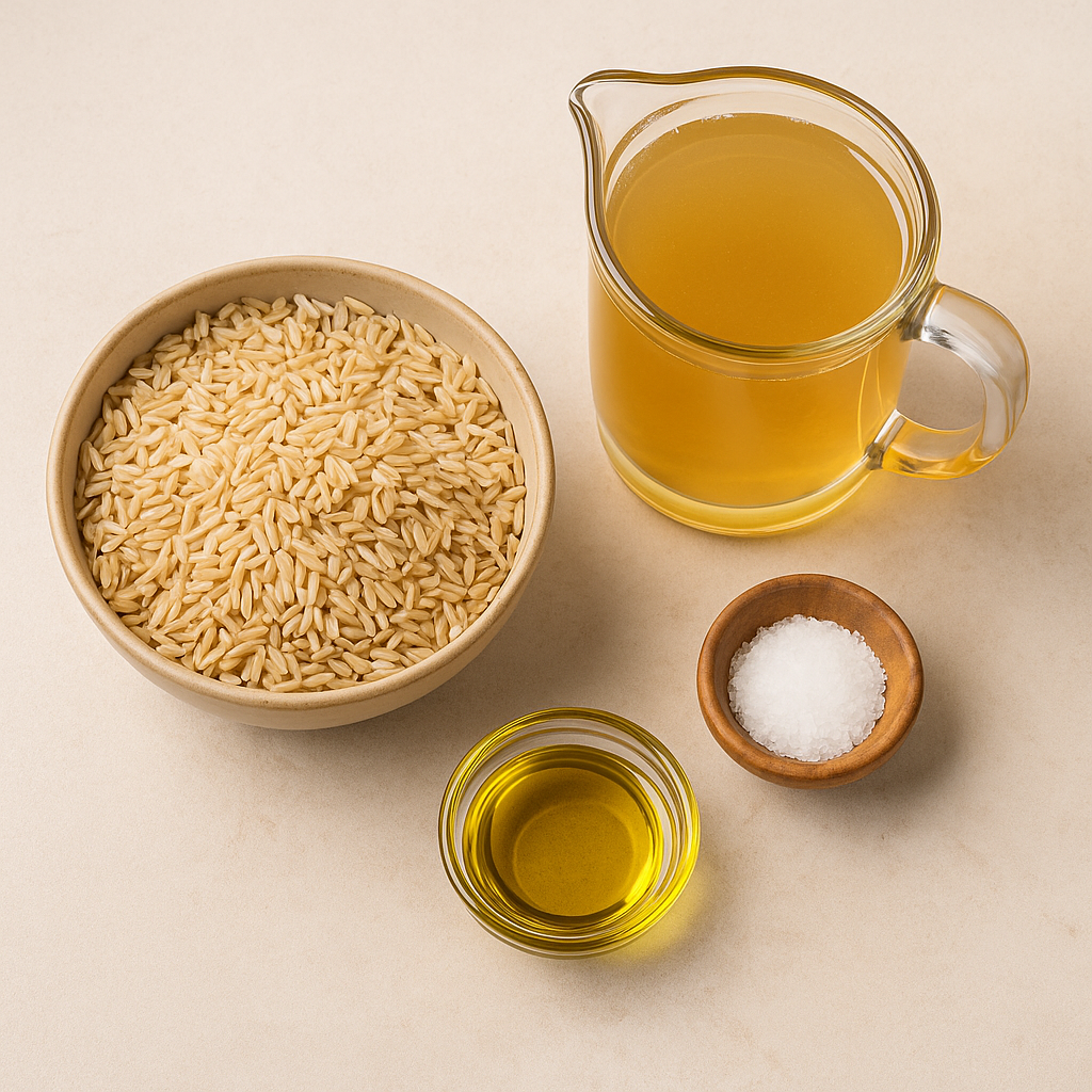 Ingredientes para arroz integral fácil