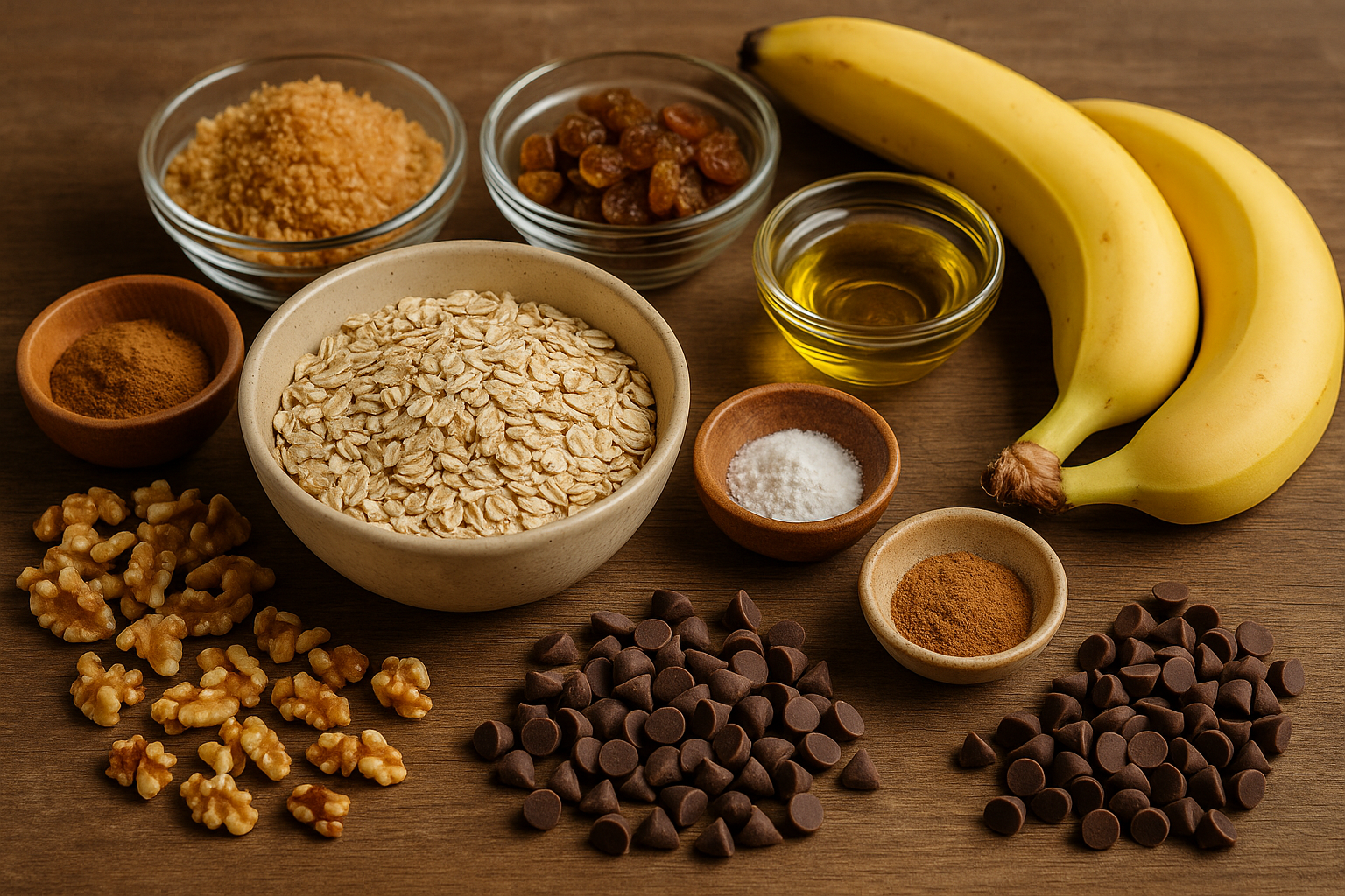 Ingredientes para galletas de avena