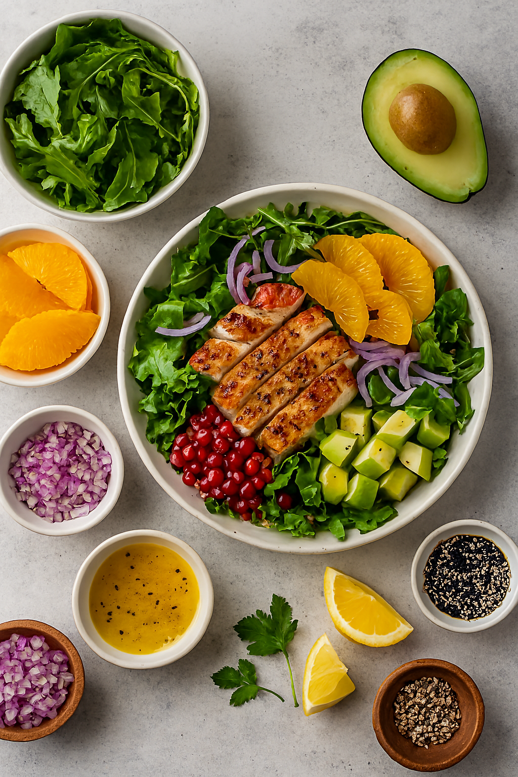 Ingredientes para pechuga a la plancha con verduras