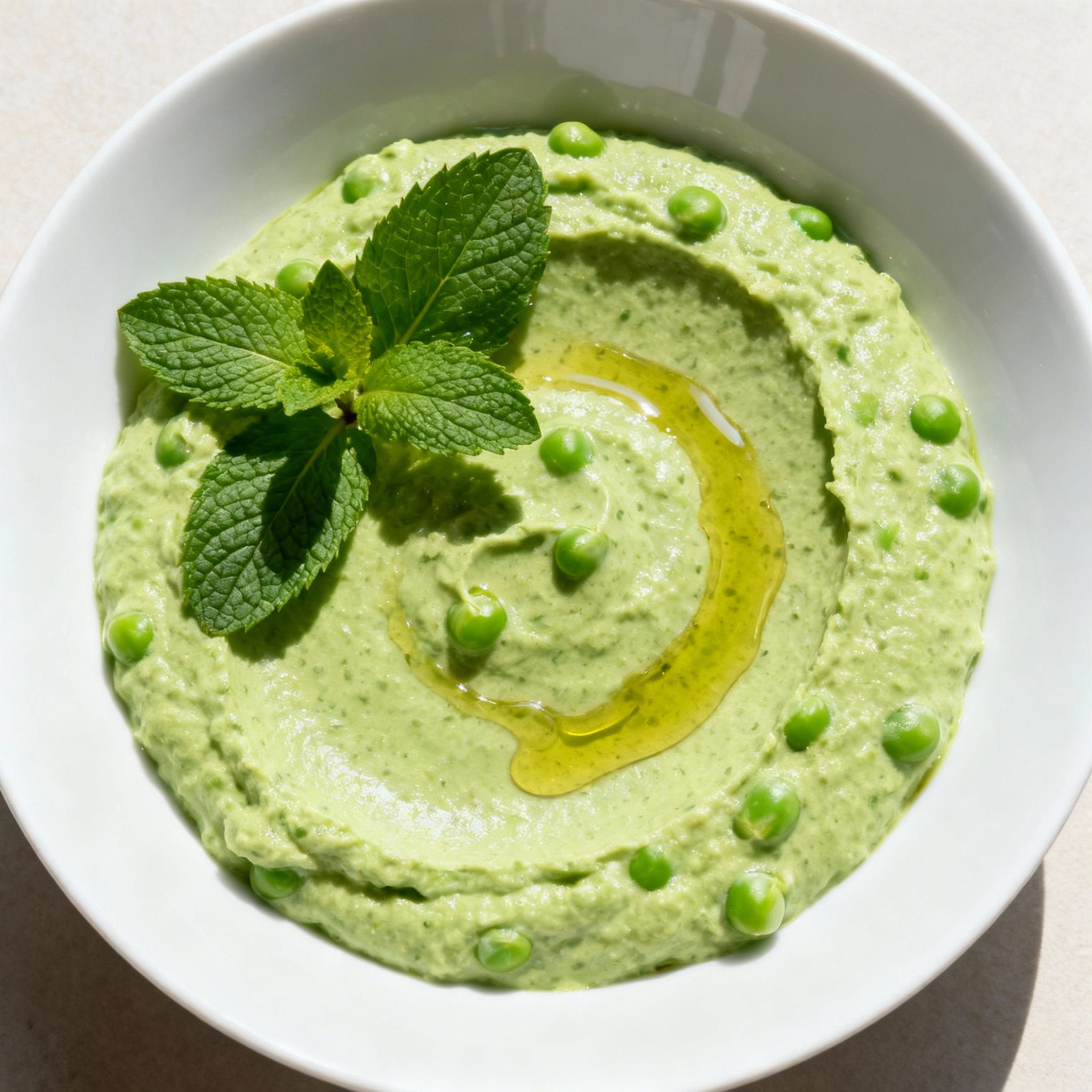 Crema de guisantes fresca