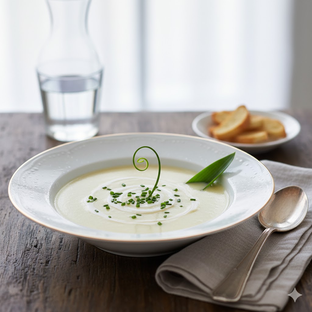Vichyssoise Crema de Puerro y Patata servida