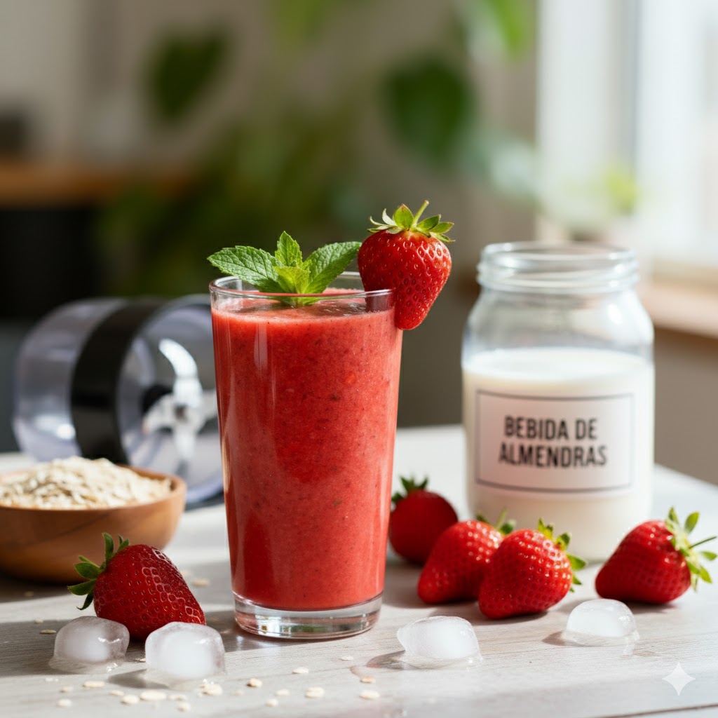 Batido Vegetal de Fresas servido