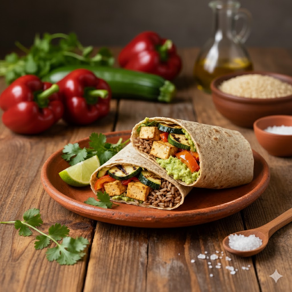 Burritos Veganos de Tofu servidos