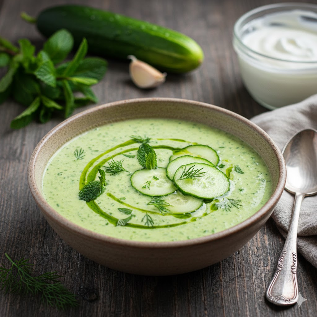 Crema Fría de Pepino y Yogur