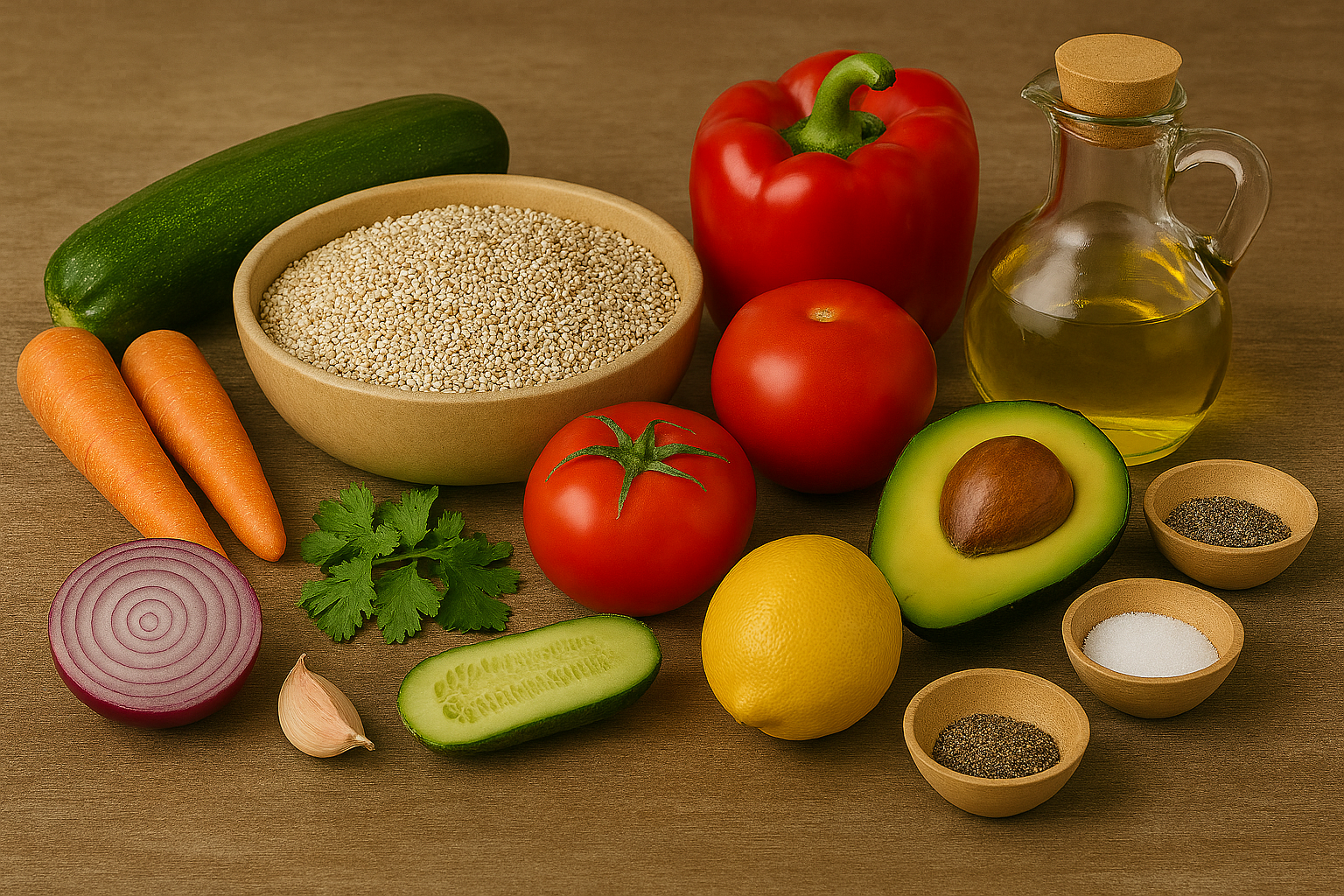 Ingredientes Ensalada de Quinoa y Vegetales