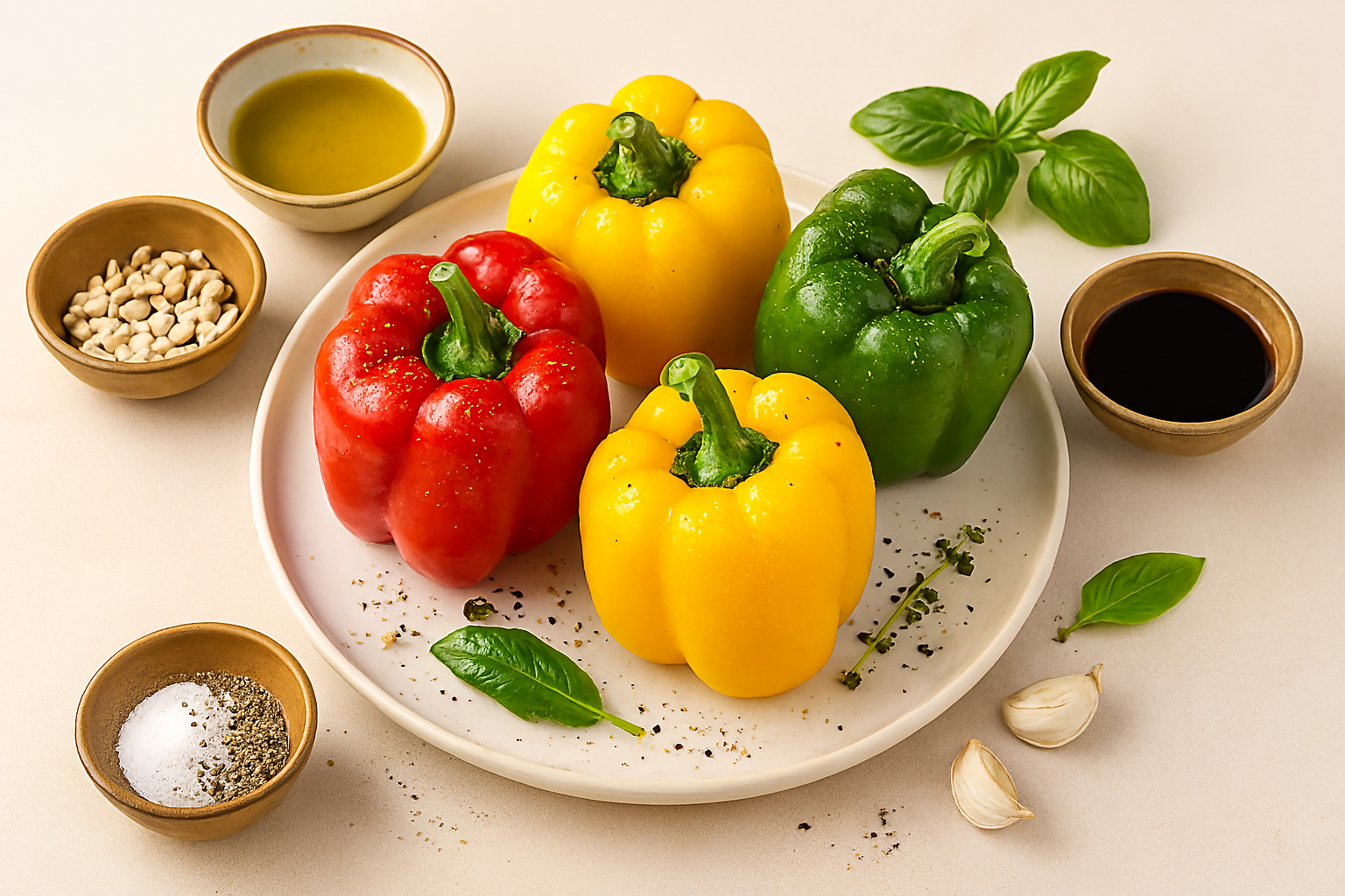 Ingredientes para pimientos al horno