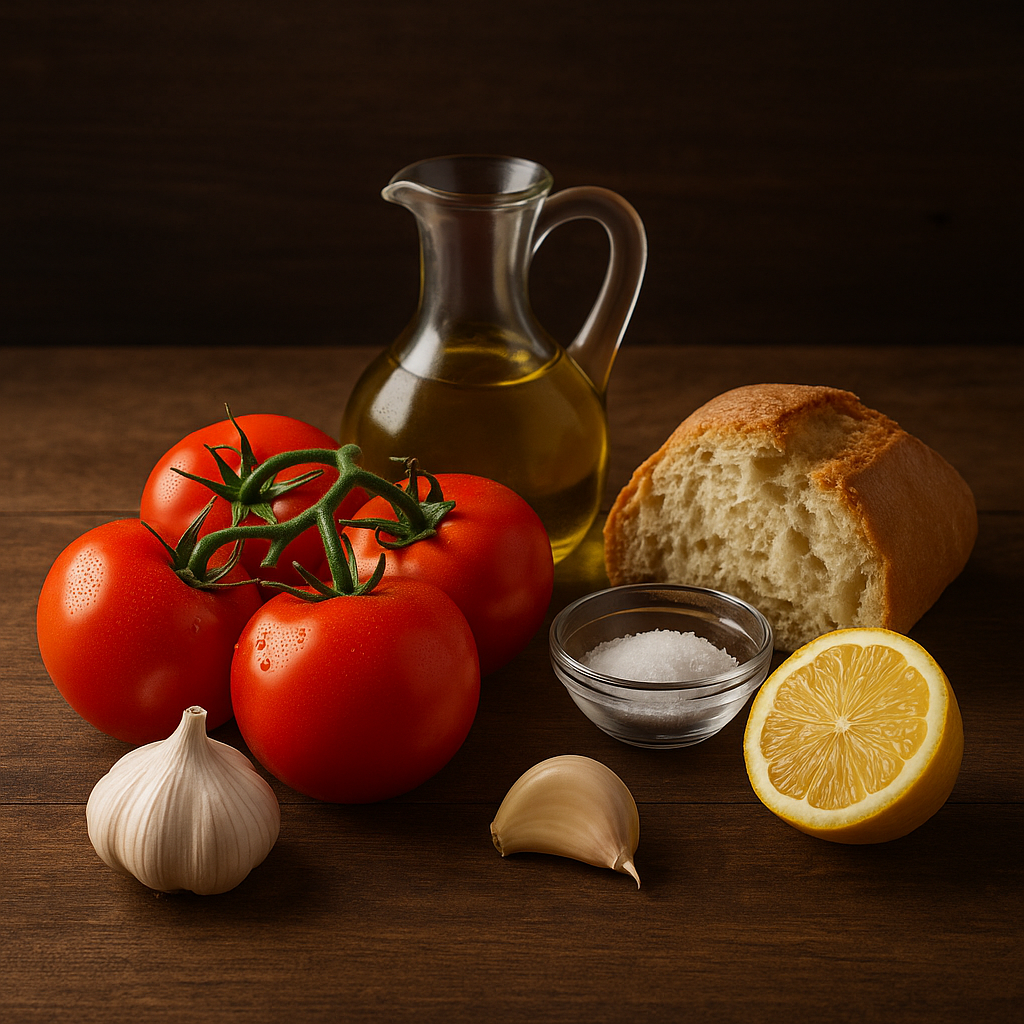 Ingredientes del salmorejo cordobés