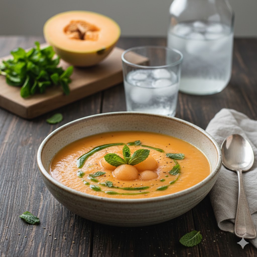 Sopa Fría de Melón y Menta