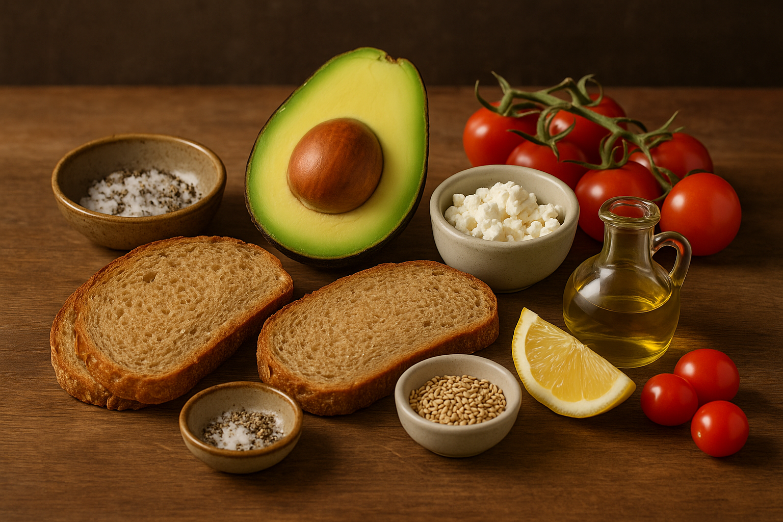 Ingredientes Tostadas de Aguacate