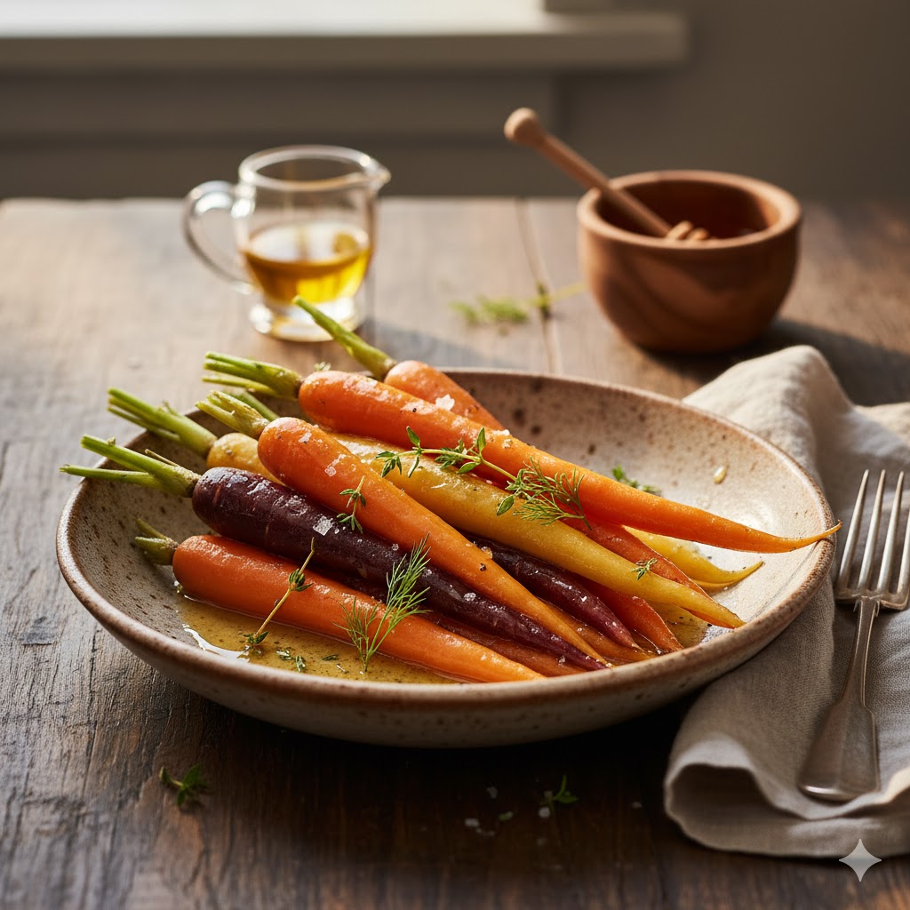 Zanahorias sous-vide servidas