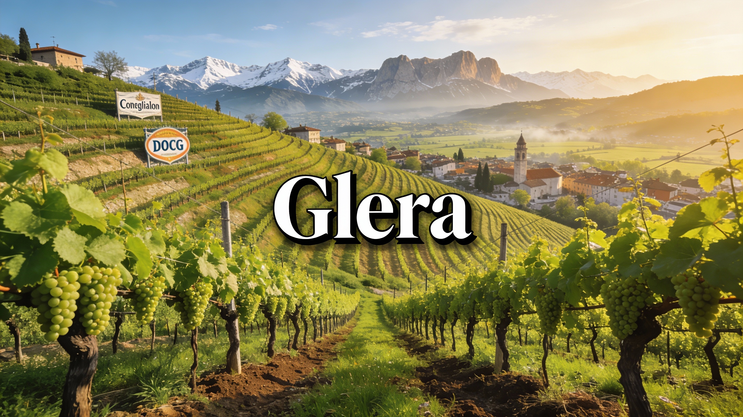 Viñedos de Glera en las colinas de Conegliano Valdobbiadene Prosecco Superiore DOCG