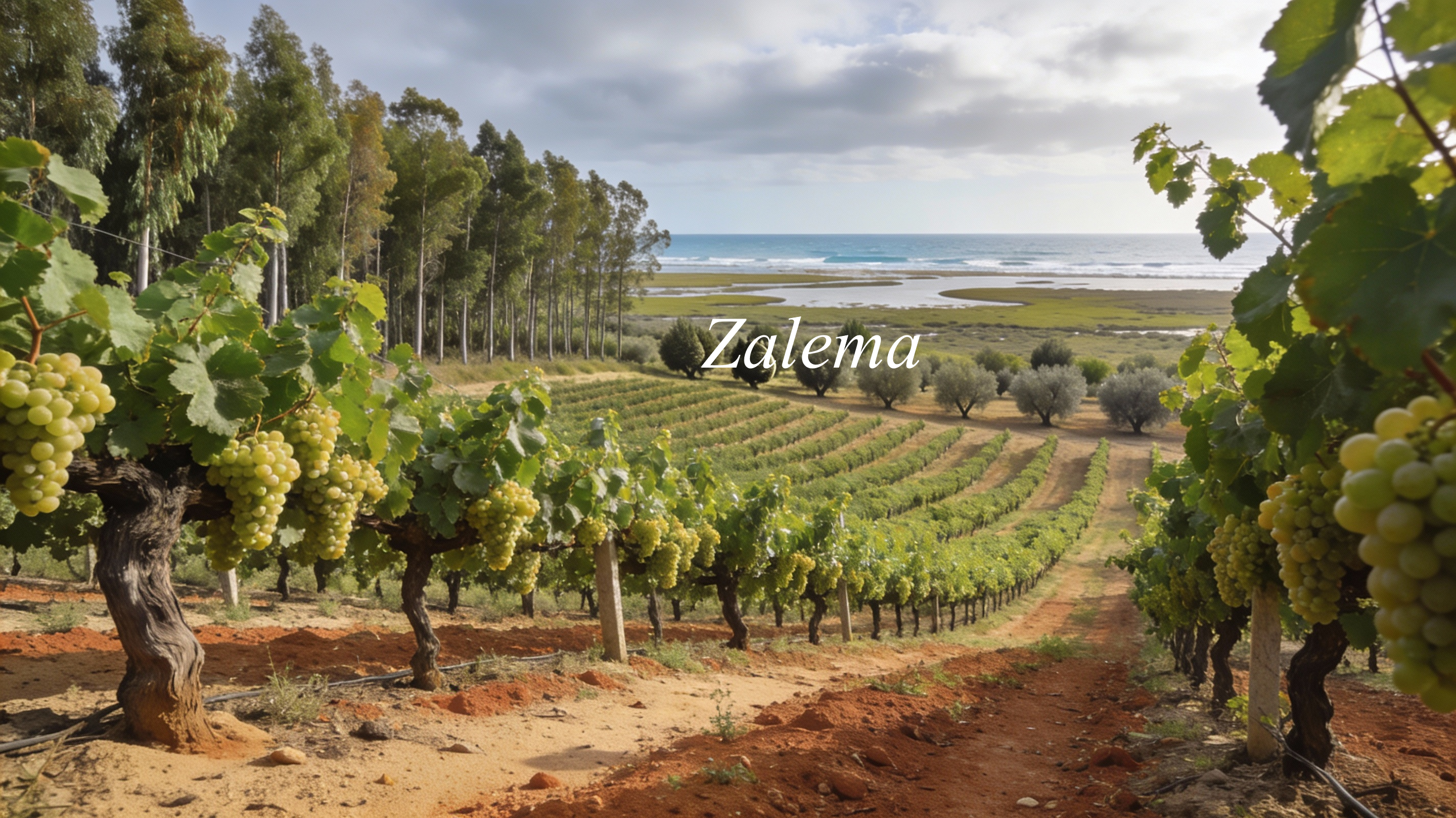 Viñedos de Zalema en el Condado de Huelva, con luz atlántica y paisaje andaluz