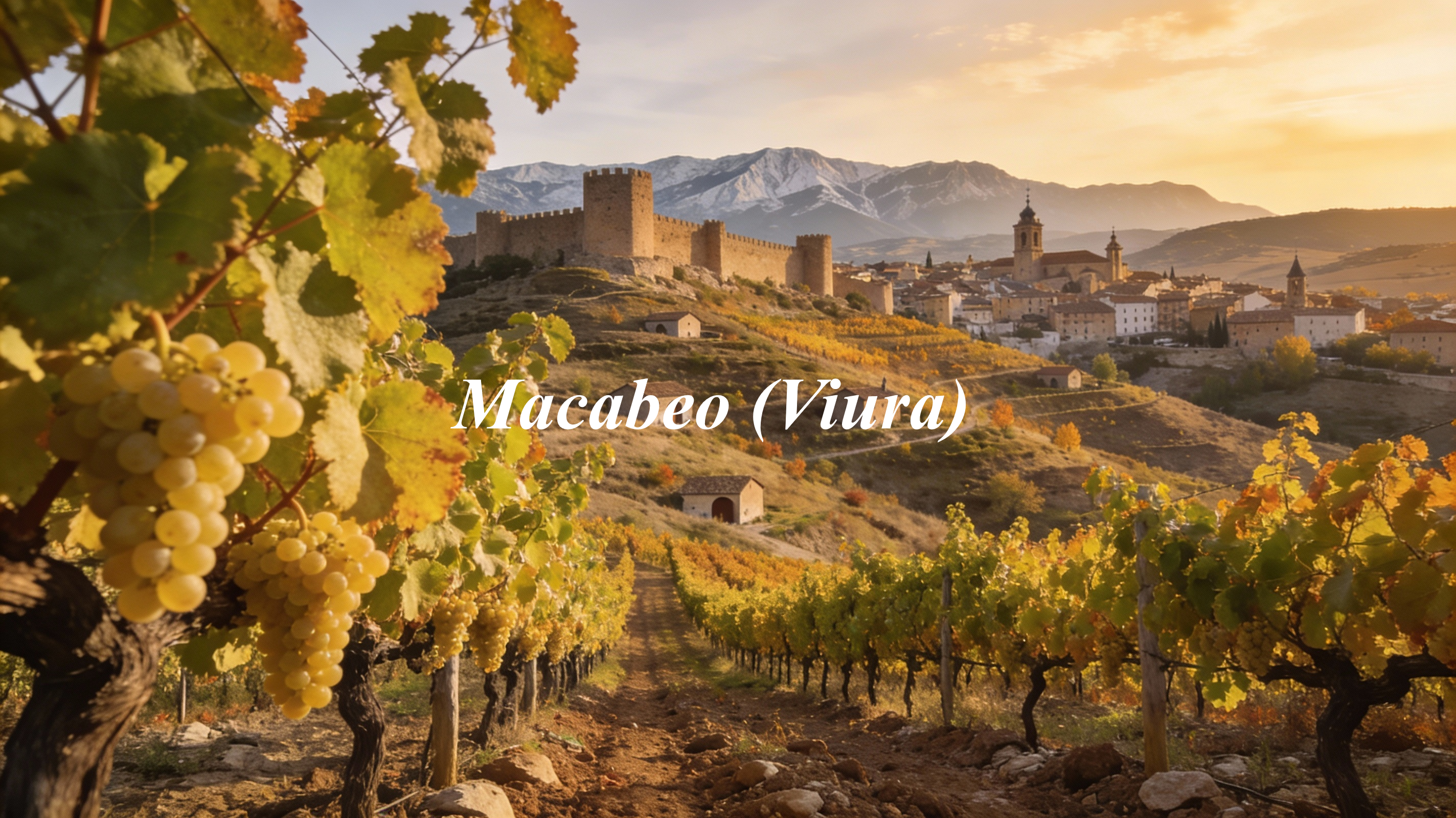 Viñedos de Macabeo en laderas mediterráneas de España