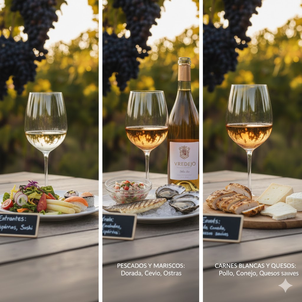 Maridaje de Verdejo con marisco y aperitivos frescos