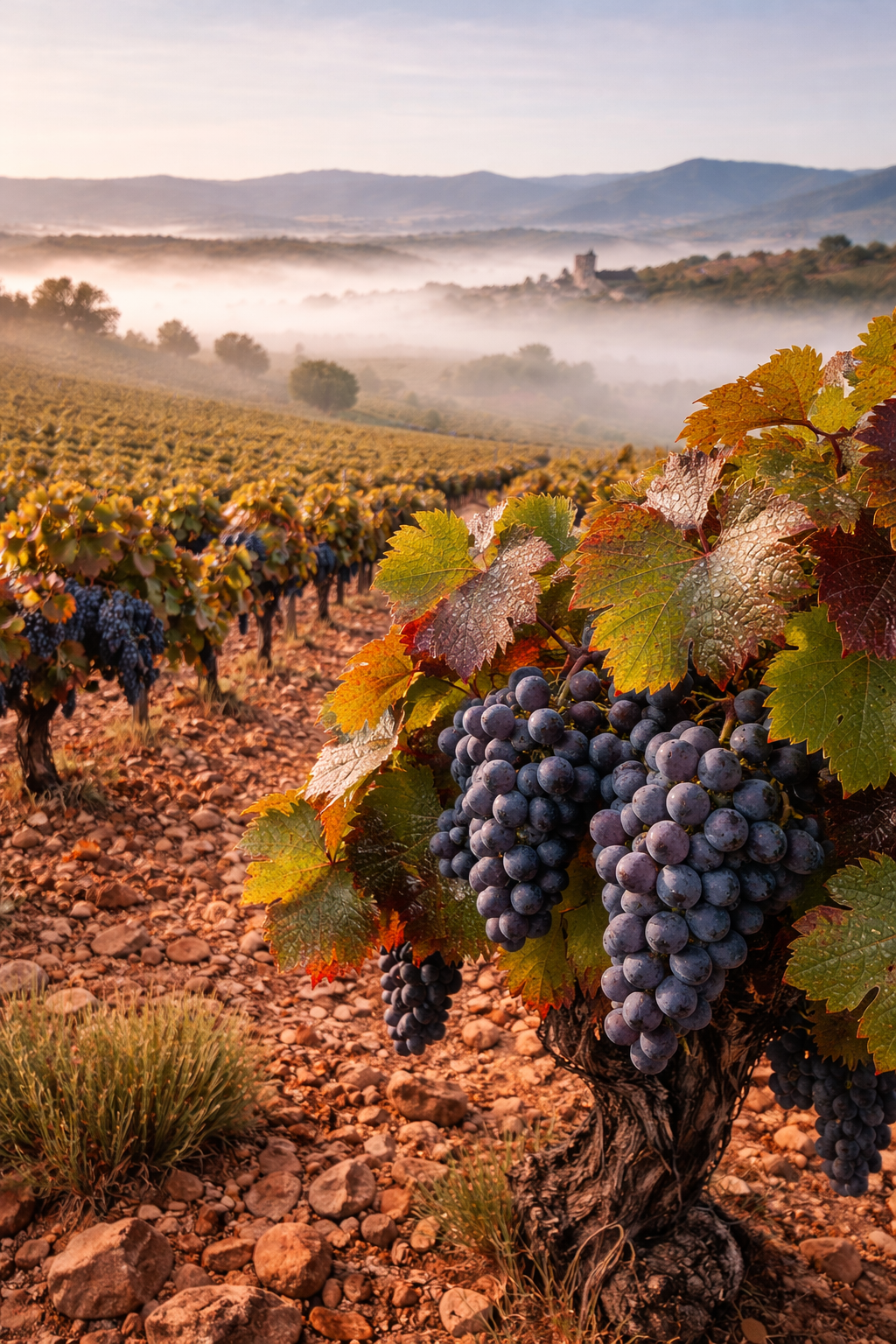 Viñedos Prieto Picudo Tierra León páramos altitud amanecer brumoso