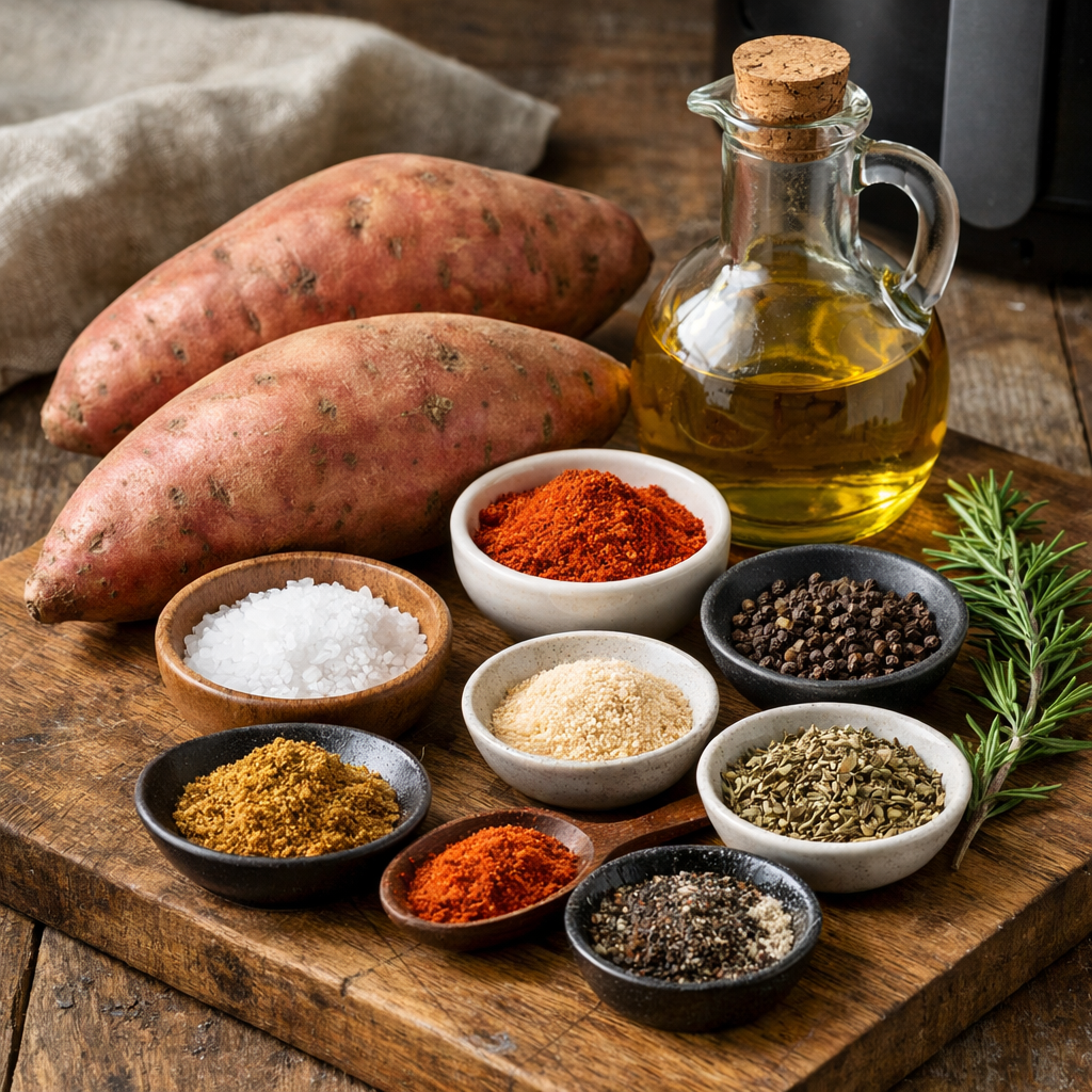 Ingredientes para preparar boniato en freidora de aire