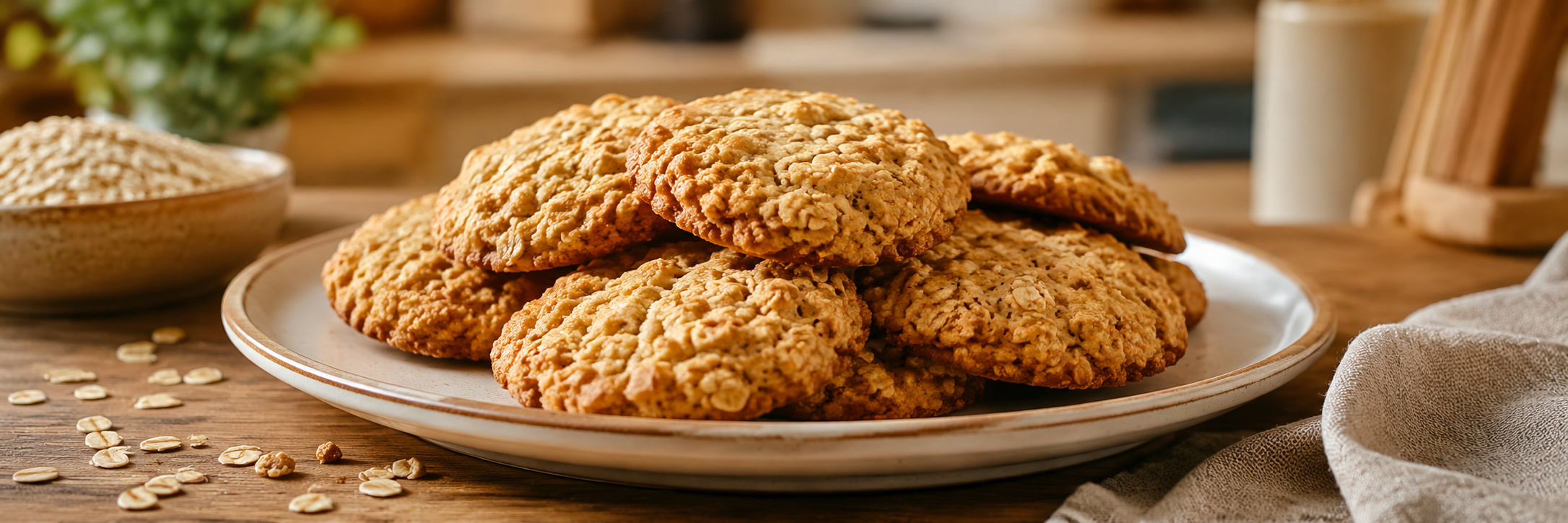 Galletas de avena doradas hechas en freidora de aire
