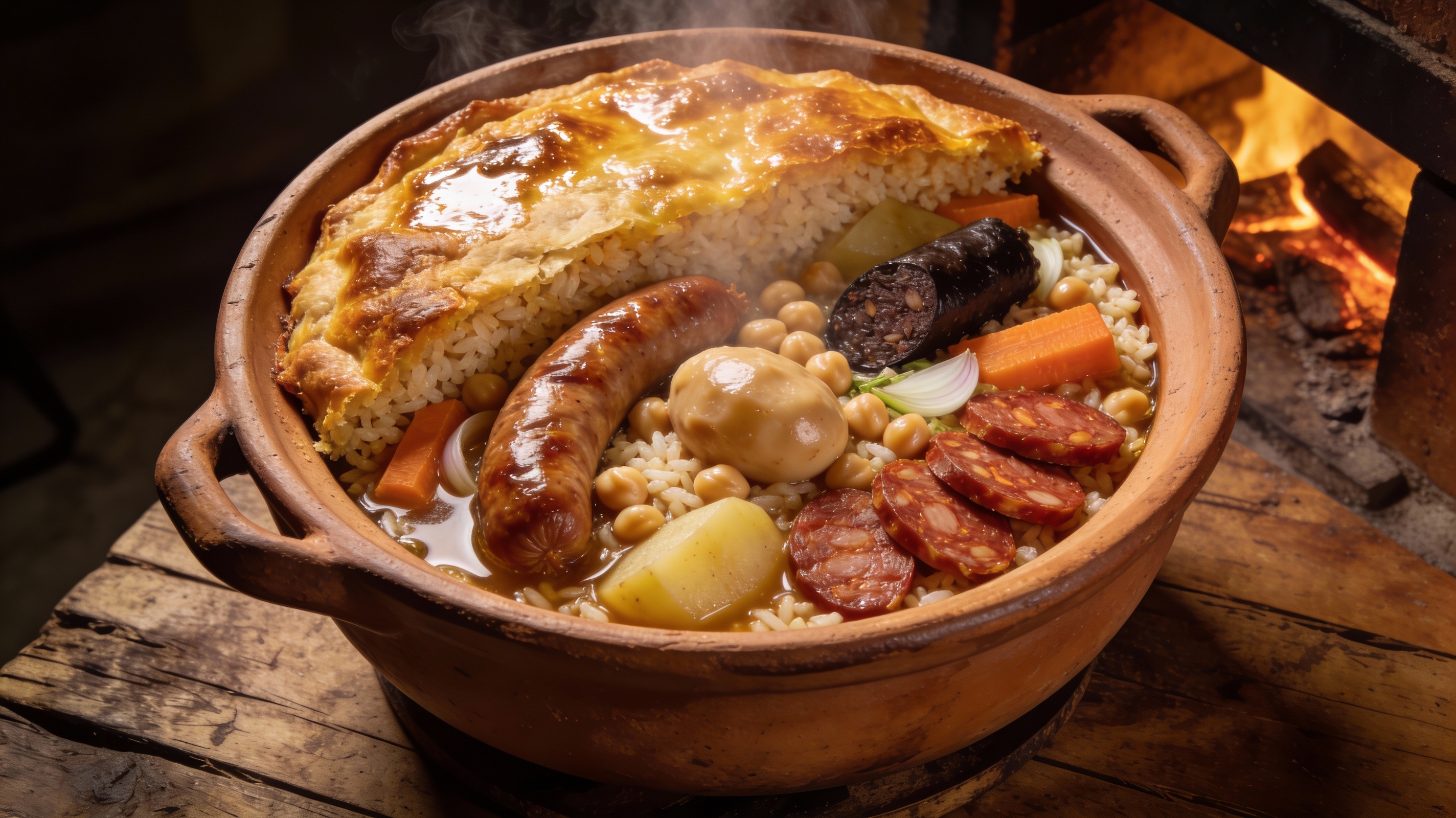 Cassola de Sant Blai (Torrent): arroz al horno tradicional con caldo de putxero, garbanzos, carnes y embutidos