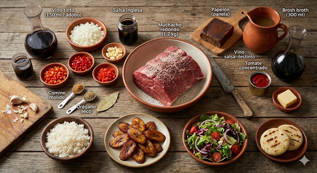 Ingredientes para preparar asado negro venezolano