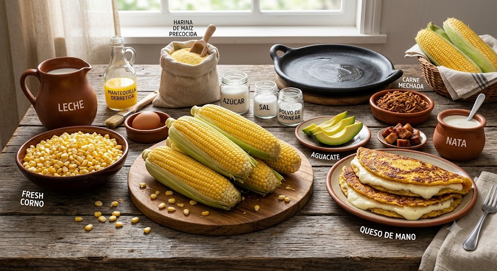 Ingredientes para preparar cachapas venezolanas