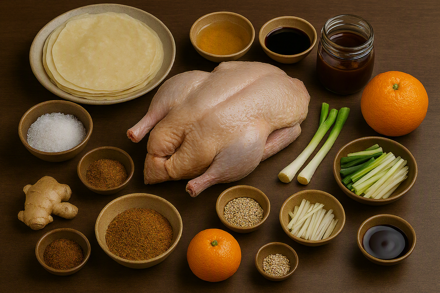 Ingredientes para preparar pato Pekín