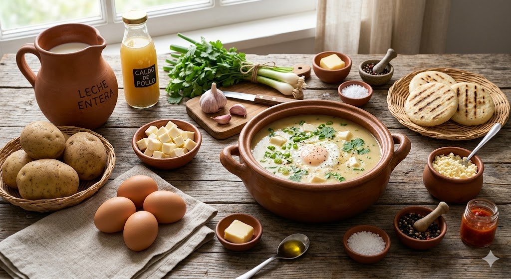 Ingredientes para preparar pisca andina venezolana