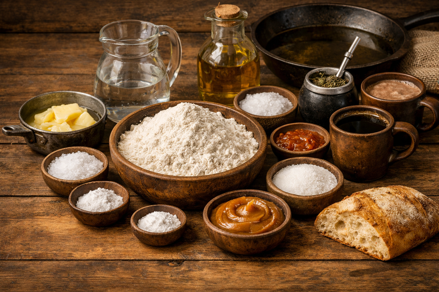 Ingredientes para preparar tortas fritas uruguayas